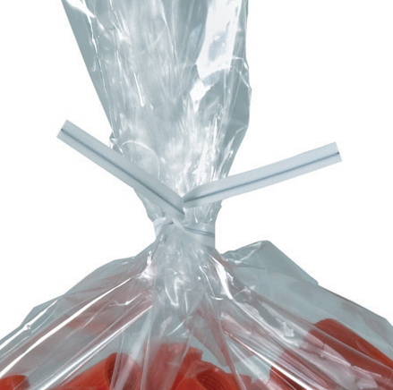 Twist Ties, Plastic, 12" x 5/32", White, 2000/cs