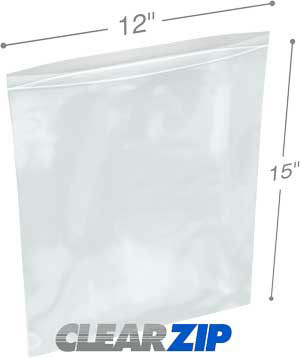 Poly Bag with zip,12x15,4mil, printed, 800/case