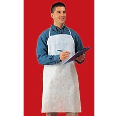 Apron,28X36,Polylite,White  Sewn Ties, 100/Case