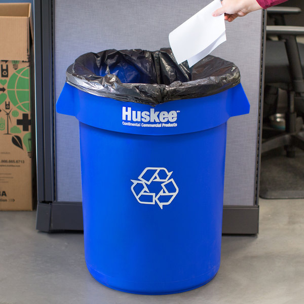 3200-1 Recycling Garbage Can, 32 Gal Blue 22"x27 1/4" w/