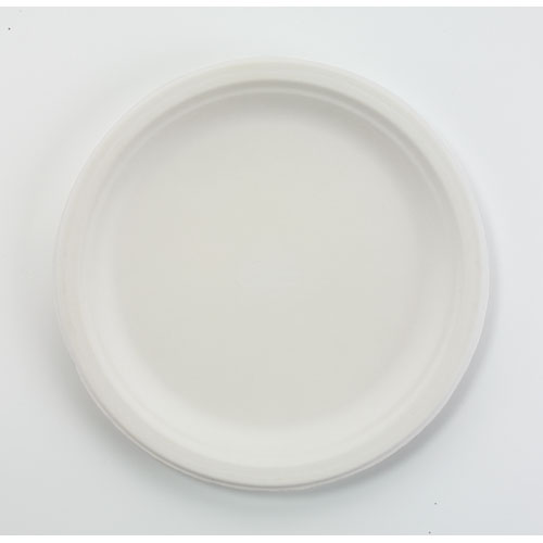 Plates, Paper, 9", Heavy molded fiber plate, White, 4