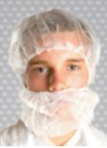Beard Cover, Net, Poly, White, 21"=XL, 1M/Cs safety