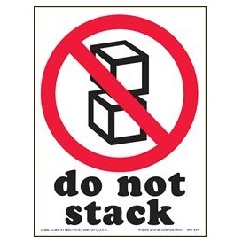 Label,3 x 4"Do Not Stack"  Paper W/ Permanent Adhesive, 