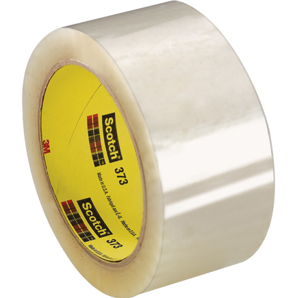 Tape, Carton Sealing, 2" x 55 yds, 2.5 mil, Clear, 3M #373,
