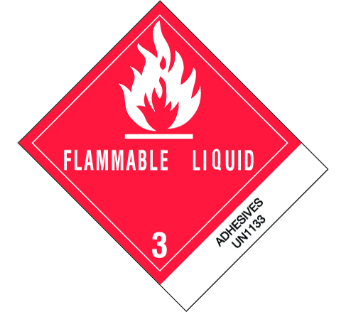 Label, 4x4-3/4, "Adhesives", 500/roll
