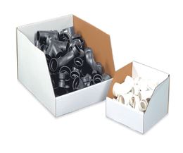 Open Top White Bin Box, Jumbo, 6x18x10, 32ECTB, 25