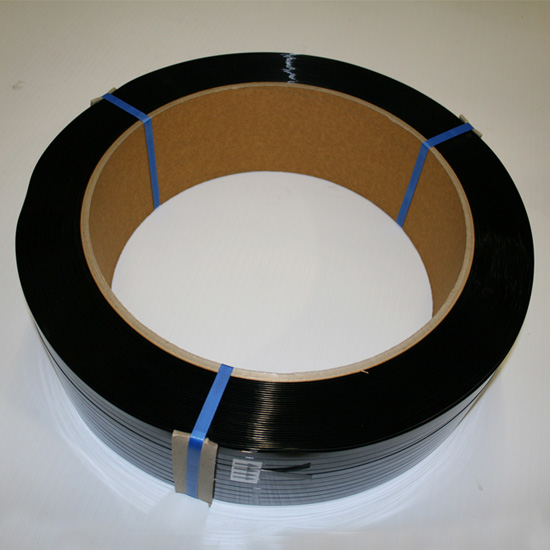 Strap,Polyester,1/2"X7200'BLAC 16x6 Face, 600#Tensile, .020