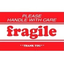 Label,3x5"Please Handle With Care Fragile" 500/Roll