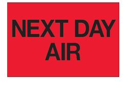 Labels Fluorescent Red 2 x 3" - "Next Day Air" 500/roll