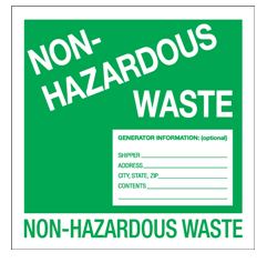 Label 6" x 6" - "Non-Hazardous Waste" 500/ROLL