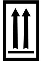 Label,Arrows UP,3"x5", (2 Black arrows over black bar),
