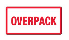 Label, "OVERPACK", 3"x6", Red/White 500/Labels/Roll