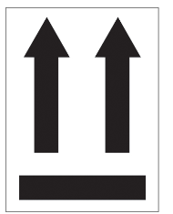 Label, 3'x4' two up arrows  over black bar, 500/ roll