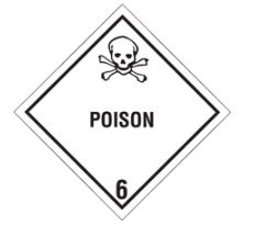 Label, DOT, 4" x 4", "Poison" w/Logo, Black/White, 500/roll