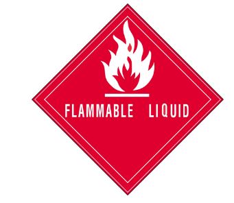 LABEL, "FLAMABLE LIQUID"  4"X4", 500 PER ROLL