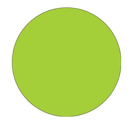 Label, 1" circle, fluorescent green, 500 /Roll