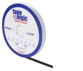 Tape Strip, Hook, Black 5/8"x75'