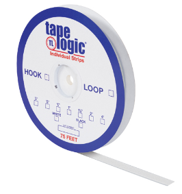 Tape Strip, Hook,White, 5/8"x75