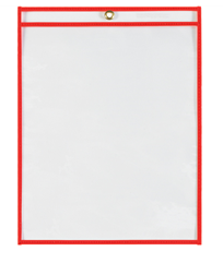 Job Ticket Holder, 9" x 12", Clear Vinyl, Metal Eyelet,
