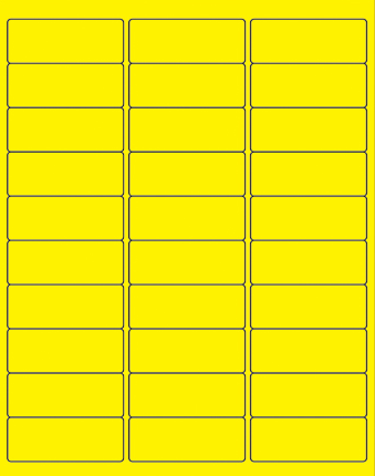 Laser Labels, 2 5/8" x 1", Rectangular, Fluorescent