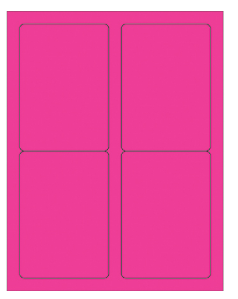 Laser Labels, 3 1/2 x 5"  Fluorescent Pink Rectangle 