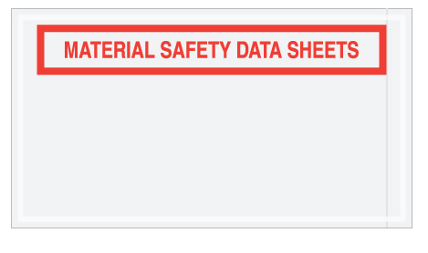 Packing List Envelope, "MSDS Enclosed", 5.5"x10", Red