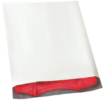 Poly Mailer, 14x17", 2.5 Mil, Self-Seal, White/Silver
