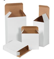 3"x2"x3", reverse tuck white folding carton, 500/case 