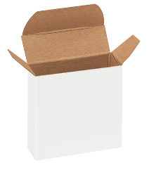 BOX 2 3/8 x 7/8 x 2 3/8" White Reverse Tuck Folding Cartons