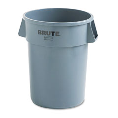 Waste Container, Gray, 26.5"DX33"H, 55 Gal