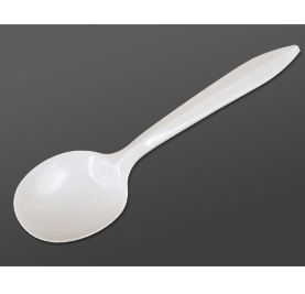 Spoon, 6", Soup, Dart, White Med.Wt,Bulk Packed, 1,000/Case