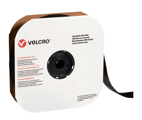 Tape, black velcro hook 2"x75' Individual Strips
