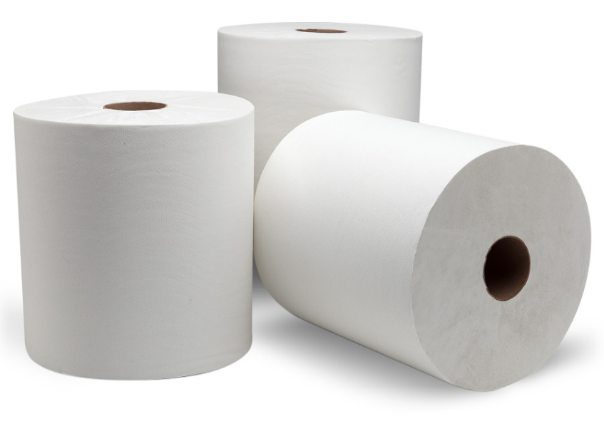 Towel, Roll, 8"x1000', White, 6 Rolls/Cs, 60 cases/skid