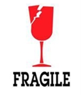 3 x 4" Fragile (Broken Glass) Label, 500/Roll