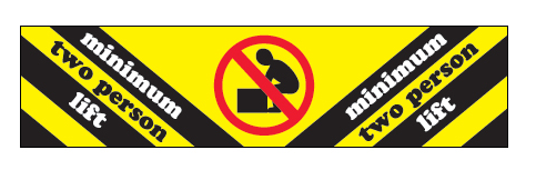2" x 8" - "Minimum Two Person Lift" Labels,500/Roll
