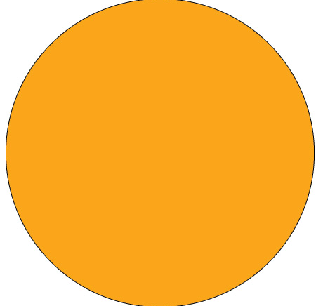 1" Flourescent Orange Round Inventory Label, 500/Roll