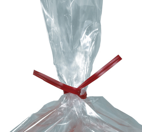 Twist Ties, Plastic, 10" x 5/32", Red, 2000/cs