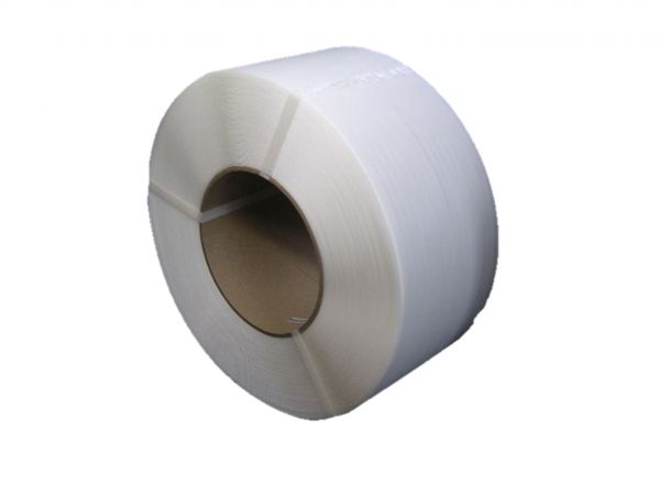 Poly strapping, 1/4x18000' .023, 8x8,white, machine