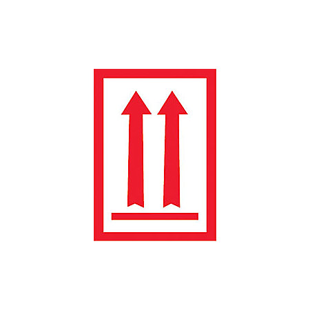 Label, 3"x5", Two Red Arrows Over Red Bar,