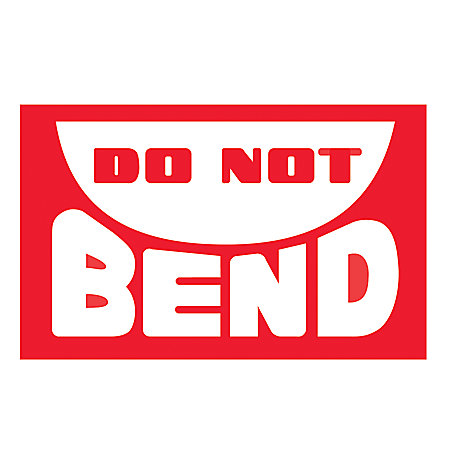 3 x 5" Do Not Bend Label, 500/roll