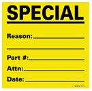 Label, 12"x12", Bright Yellow/Blk,