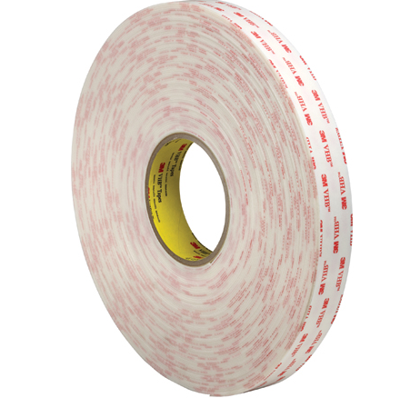 Tape, VHB, 1" x 5 yds, 45 mil, White Foam, 3M #4945, 1