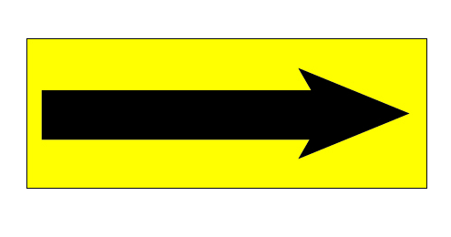 1-1/2"X4" Florescent Yellow Arrow label, 500 per roll