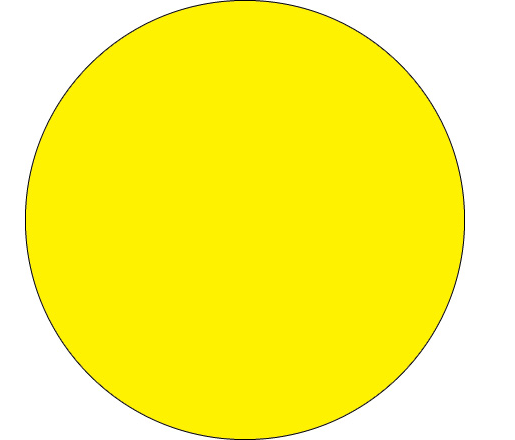 Label 3/4" Fluorescent Yellow Inventory Circle